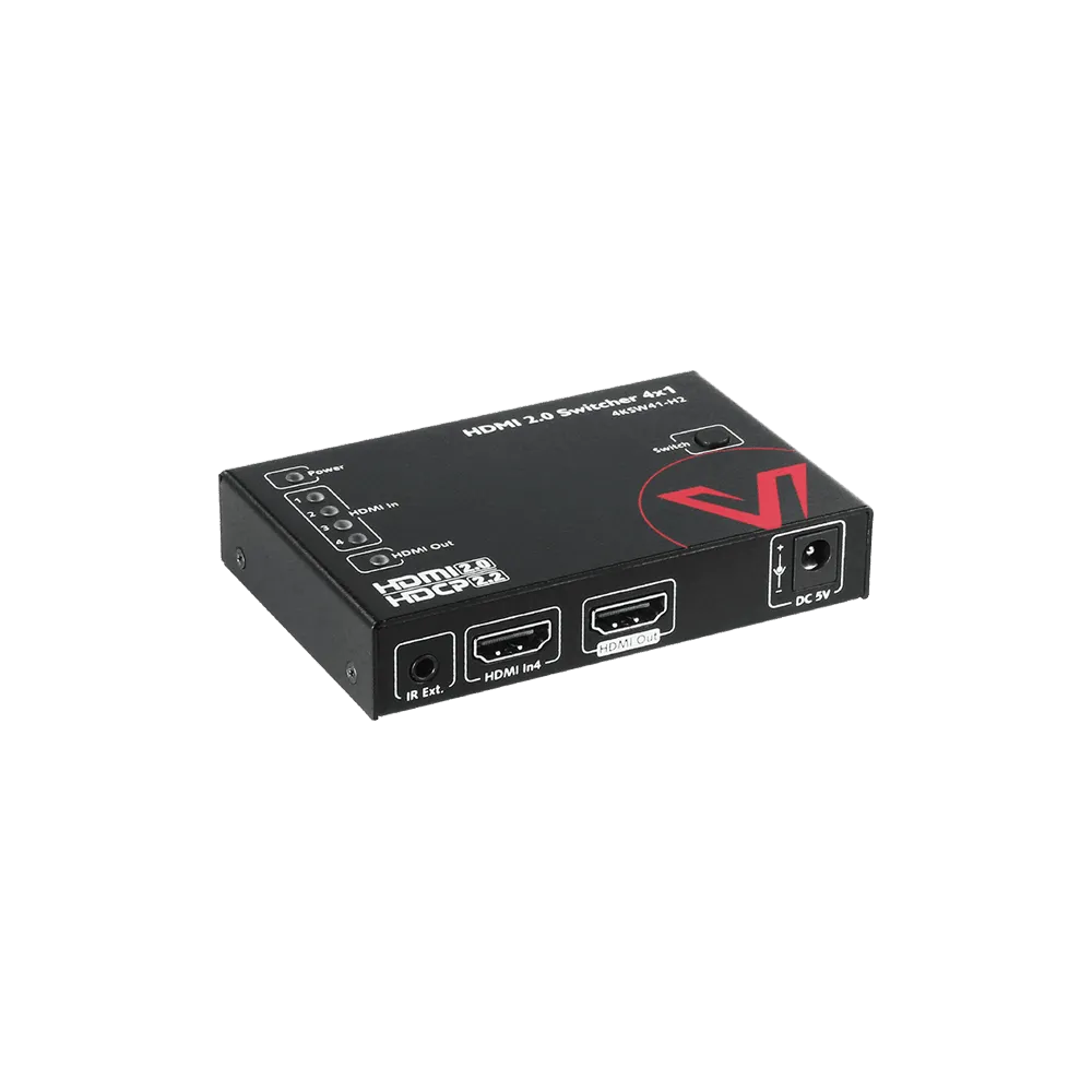 4K HDMI 2.0 Switch 4 In 1 Out, IR Remote, HDR, Dolby Vision, HDCP2.2